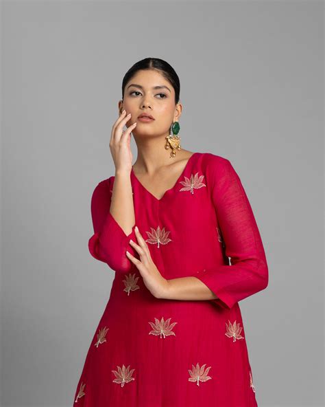 RANI PINK AARI WORK ANARKALI SUIT SET – Aari