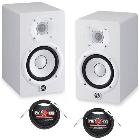 Yamaha HS5 5" Powered Studio Monitors Pair White with 1/4" - 1/4 ...