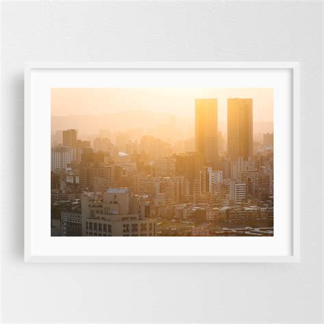 Haze from Elephant Mountain 02 - Taipei Taiwan Photography White Framed ...