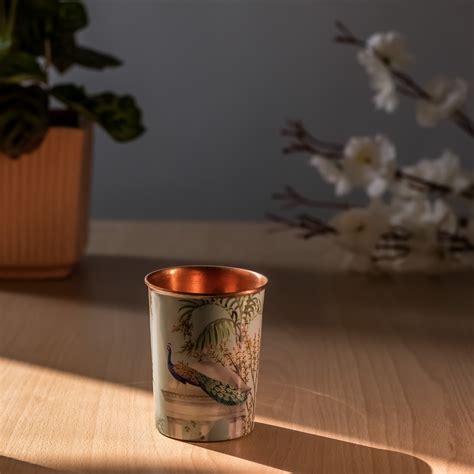 Elegant Peacock Copper Glass Set of 1- Ayurvedic Benefits