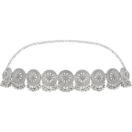 Buy I Jewels Navratri Ethnic Silver Oxidised Traditional Embellished ...