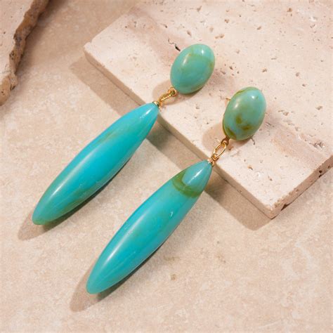 Blue Marbled Resin Drop Earrings JLT13677