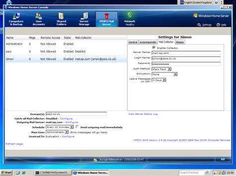 VPOP3 Email Server for Windows Home Server