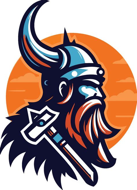 A warrior mascot with axe and beard 49897404 Vector Art at Vecteezy
