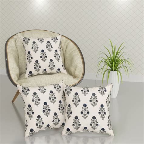 Buy Trance Home Linen 100% Cotton Thick Printed 16x16 inch Cushion ...