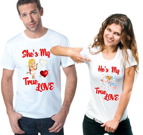 Couple Love T-Shirts Valentine's Day Shirts Love T-Shirts He/She's My ...