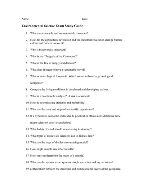 Environmental Science Study Guide 的图像结果