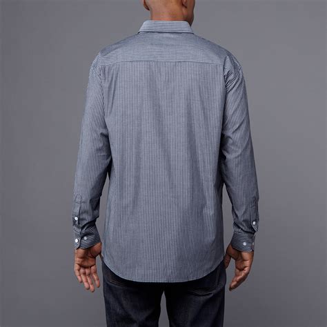 Gray Dress Shirt // Gray & White Pinstripe (5X) - Formal Wear Clearance ...