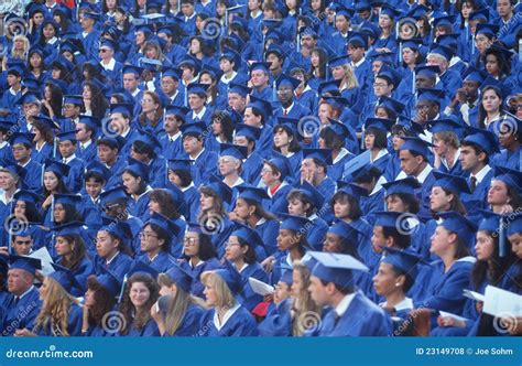 Graduating Students in Cap and Gowns Editorial Stock Photo - Image of education, commencement ...