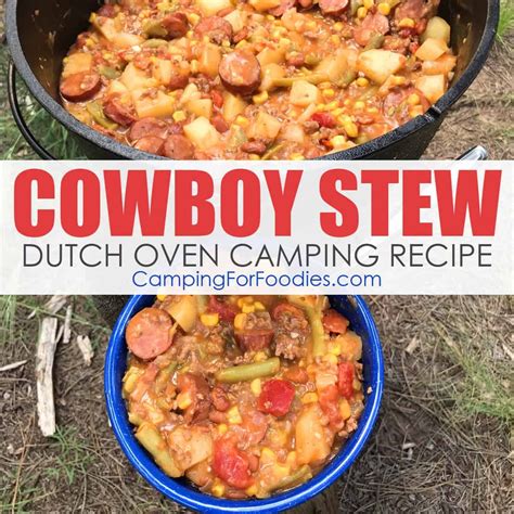 Hearty Dutch Oven Cowboy Stew - Easy One Pot Dinner Recipe