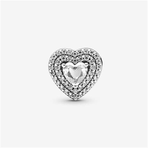 Sparkling Leveled Hearts Charm | Sterling silver | Pandora US