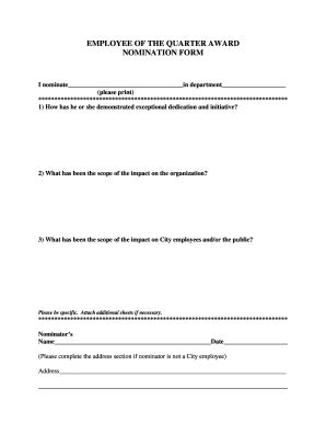 Employee Of The Year Nomination Form - Fill and Sign Printable Template ...