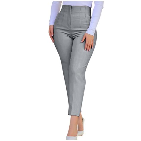 CENGNIAN No Boundaries Women's Pleated High Waisted Ankle Trousers ...