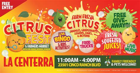 Citrus Festival +Farmers Market- La Centerra, LaCenterra at Cinco Ranch ...