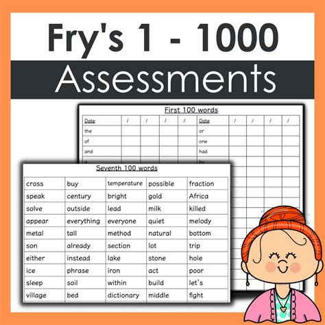 Fry's Complete Sight Words Assessment (Words 1 - 1000) - Editable ...