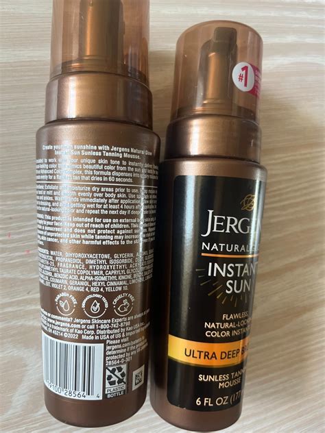 2 Jergens Natural Glow Instant Sun Sunless Tan Mousse Ultra Deep Bronze ...