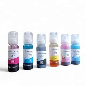 Logic Toner Premium Ink 057 Series Printer Ink Bottles, Set of 6 Colors ...