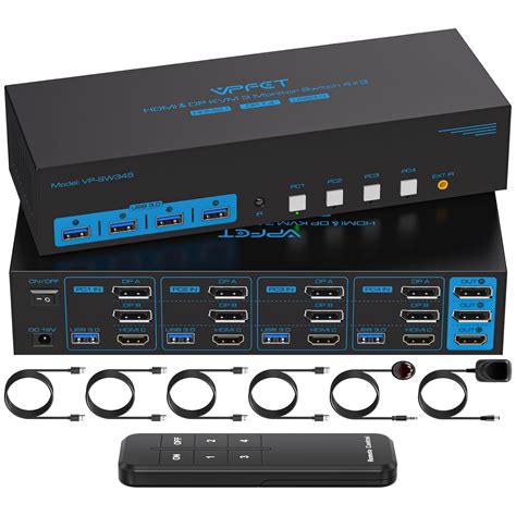 CMSTEDCD 8K60Hz Displayport + HDMI KVM Switch 4 PC 3 Monitors India | Ubuy