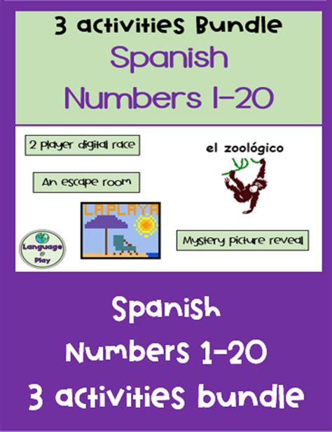 Spanish numbers 1-20 uno a veinte Escape Room, Mystery Art + Race Game ...