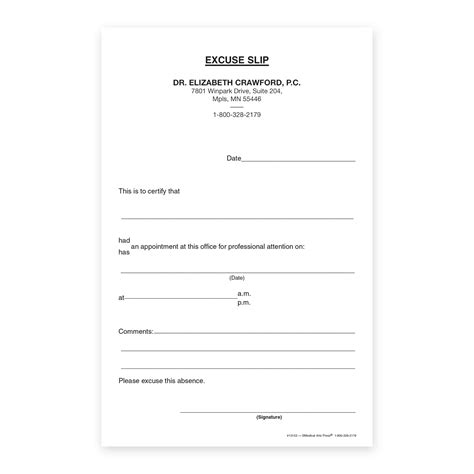 Custom Appointment Excuse Slips, 5-1/2" x 8-1/2", 100 Sheets per Pad ...
