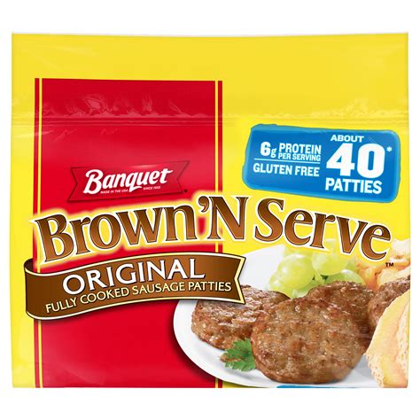 Banquet Brown ‘N Serve Fully Cooked Original Breakfast Sausage Patties ...