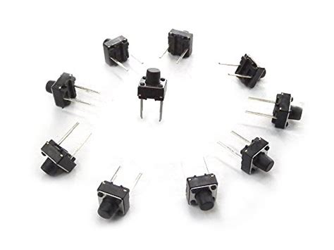 MakerSpot 6mm 2 Pin Panel PCB Momentary Tactile Tact Push Button Switch ...
