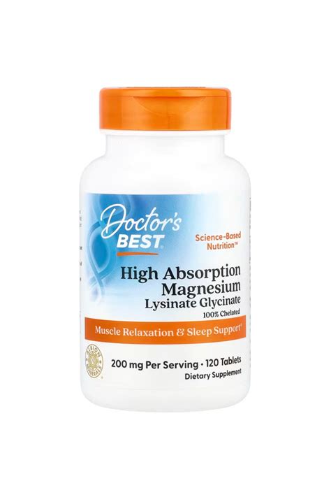 Doctor's Best , High Absorption Magnesium, 120 Tablets, (100 mg per ...