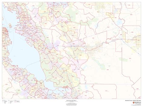Sacramento County, California ZIP Codes Wall Map