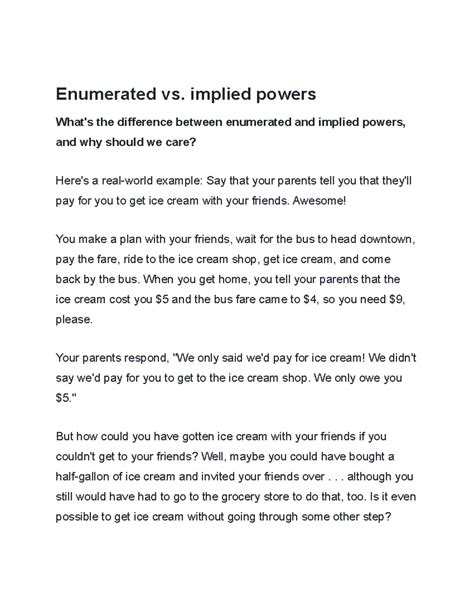 Enumerated vs implied powers - Enumerated vs. implied powers What's the ...