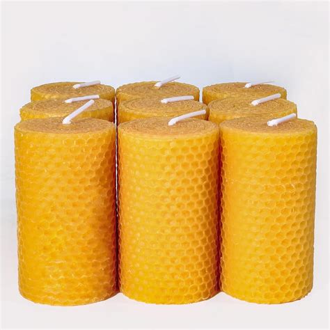 Upper Midland Products Beeswax Candles Bulk Pillar Candle Sticks 100% ...