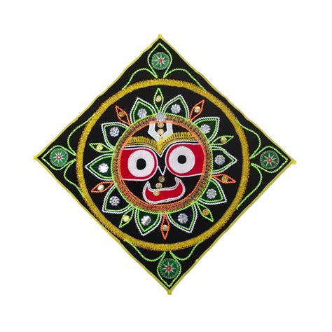 NEALEXKLUSIVE® Applique Work Pipli Chandua Lord Jagannath Face for Wall ...