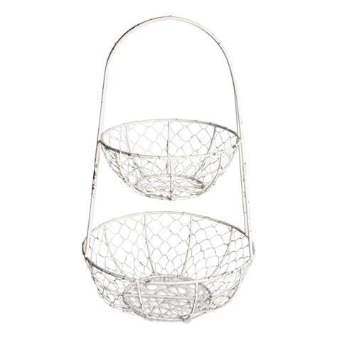 Contemporary Home Living 19.70" White Multi-purpose 2 Tier Stand, Color ...