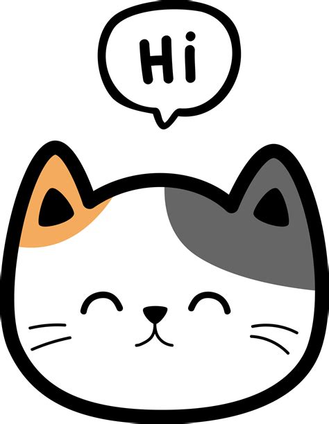 cute cat face flat design cartoon element illustration 24584495 PNG