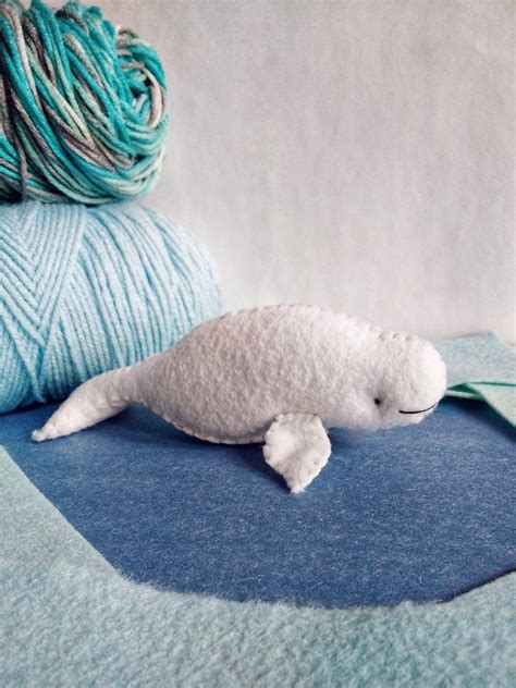 Beluga whale plush sewing pattern pdf download with detailed tutorial ...