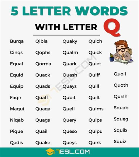 5 Letter Words with Q (100+ Words in English) • 7ESL