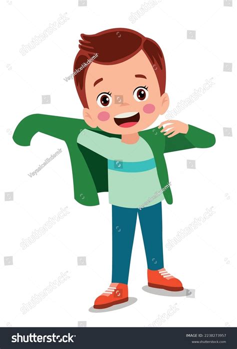 Boy Getting Dressed Clipart