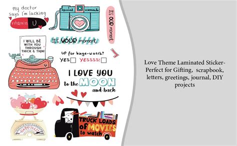 anujarusiya Love Stickers | 95 Cute self Adhesive Stickers | Matte ...