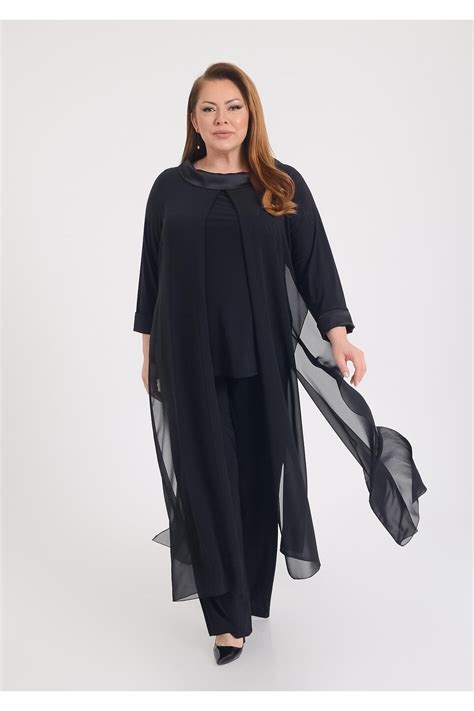 LİLAS XXL Büyük Beden Siyah Renkli Şifon Abiye Pantolon Tunik Takım Fiyatı, Yorumları - Trendyol