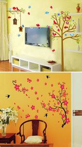 Aquire 160 cm Pink Flowers And Sweet Birds With Nests Self Adhesive ...