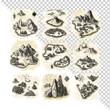 Map illustration isolated on transparent background | Premium AI ...