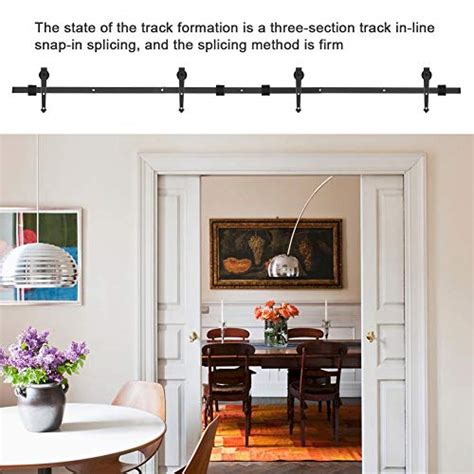 Buy 10FT Sliding Barn Door Hardware Kit, Sliding Barn Rail Double Door ...