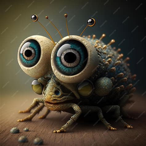 Premium AI Image | A bug with a big eyes and eyes and a big blue eye.