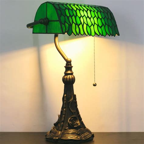Tiffany Banker Lamp Small Stained Glass Table Lamp Tiffany Style Piano ...