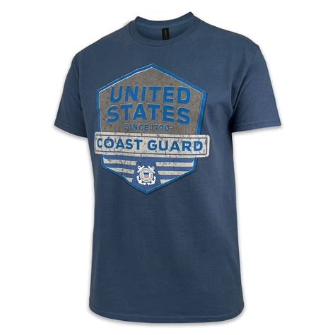 Coast Guard Distressed Hexagon Shield T-Shirt (Indigo) – Armed Forces Gear