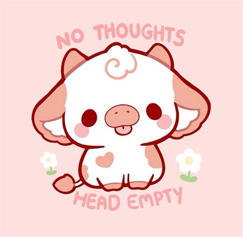 Cute Fluffy Cow - No Thoughts, Head Empty
