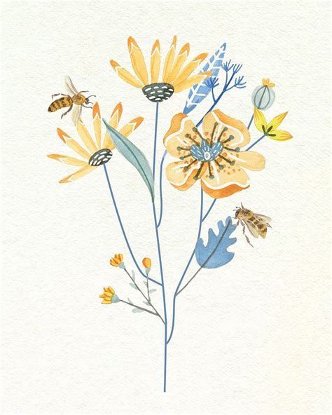 Honey Bees I Poster Print - Melissa Wang - Posterazzi