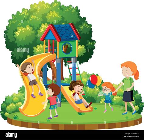 Playgrounds With Kids Clip Art