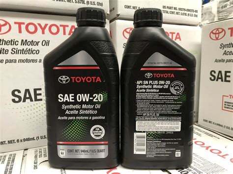 Toyota Synthetic Motor Oil 0W20 - 1 Quart Bottle X 6 Pack