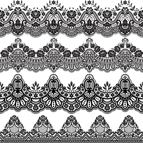 lace ornaments set 7106547 Vector Art at Vecteezy