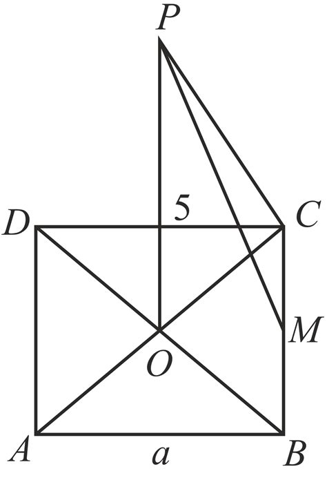 Each side of a square subtends an angle of 60° at the top of a tower 5 ...